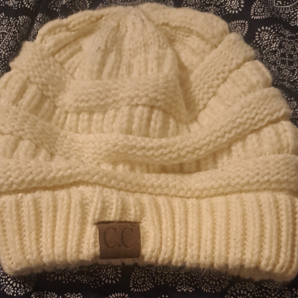 C.C Women's Soft Cream Knit Hat
